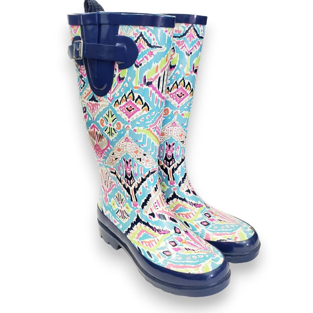 Sakroots Rainbow Multicolored Rainboots Wellingtons Size 6